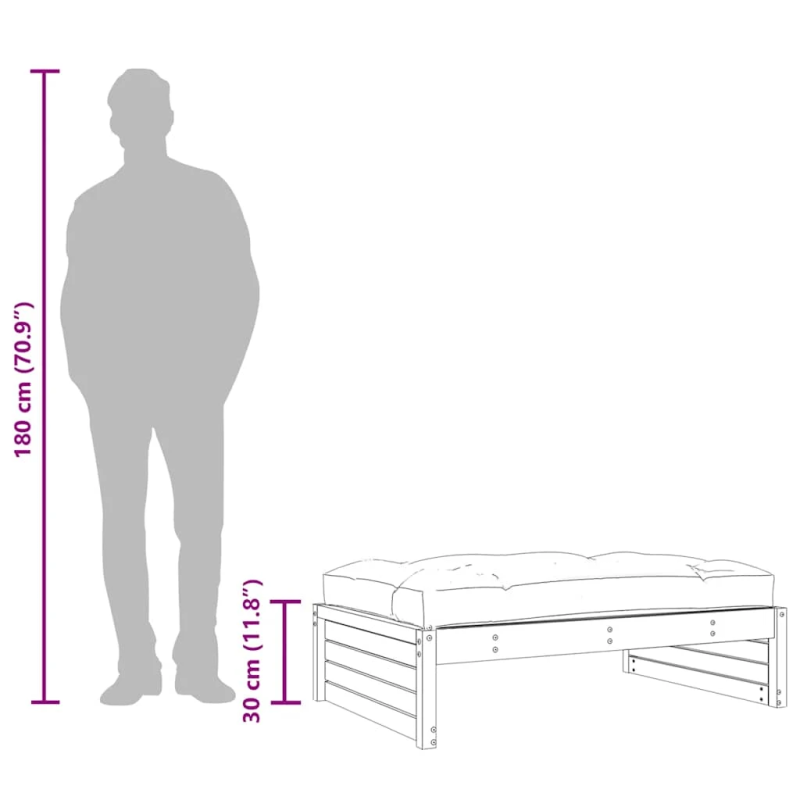 vidaXL dārza soliņš, 120x80 cm, impregnēts priedes masīvkoks