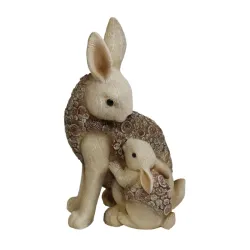 Dārza dekors Zaķu mamma ar zaķēnu 18x15x30cm