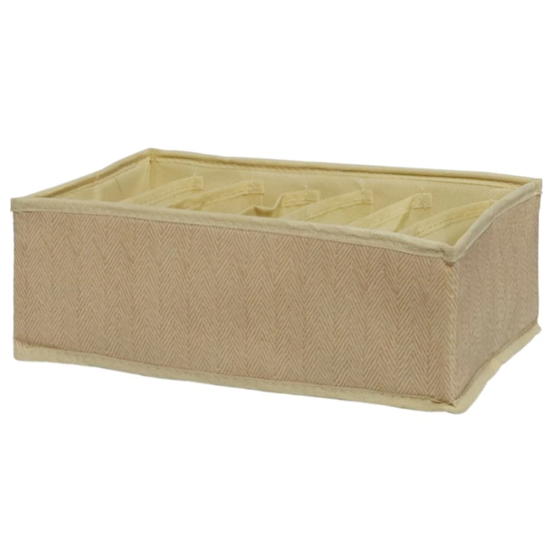 Uzglabāšanas kaste 32x16x11cm, 7 iedalījumi, bēša