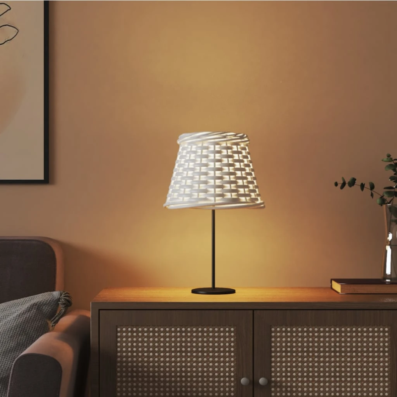 vidaXL lampas abažūrs, balts, DIA15x12 cm, pīts