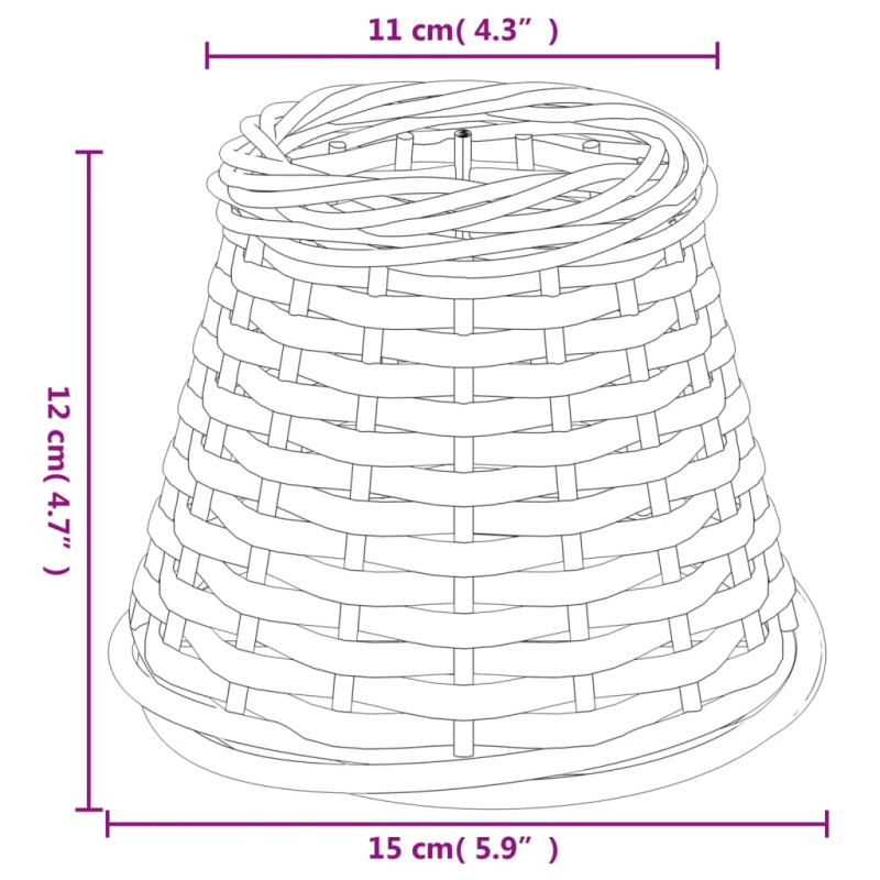 vidaXL lampas abažūrs, balts, DIA15x12 cm, pīts