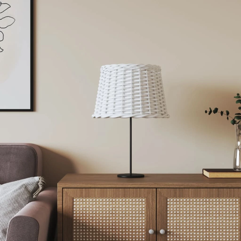 vidaXL lampas abažūrs, balts, DIA40x26 cm, pīts