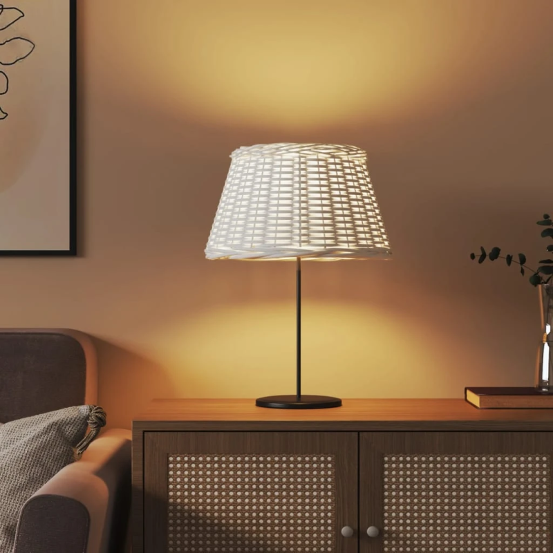 vidaXL lampas abažūrs, balts, DIA50x30 cm, pīts