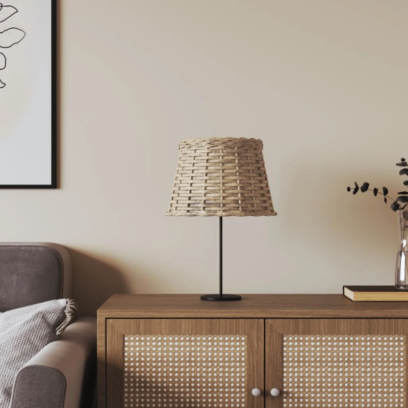 vidaXL lampas abažūrs, brūns, DIA25x17 cm, pīts