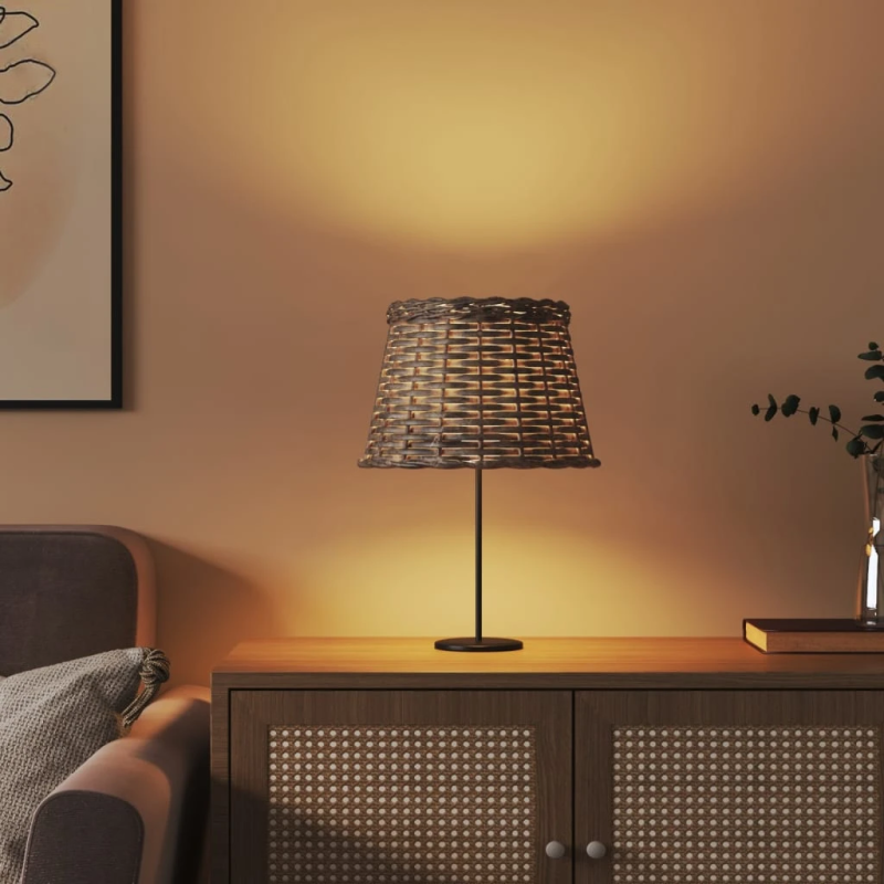 vidaXL lampas abažūrs, brūns, DIA25x17 cm, pīts