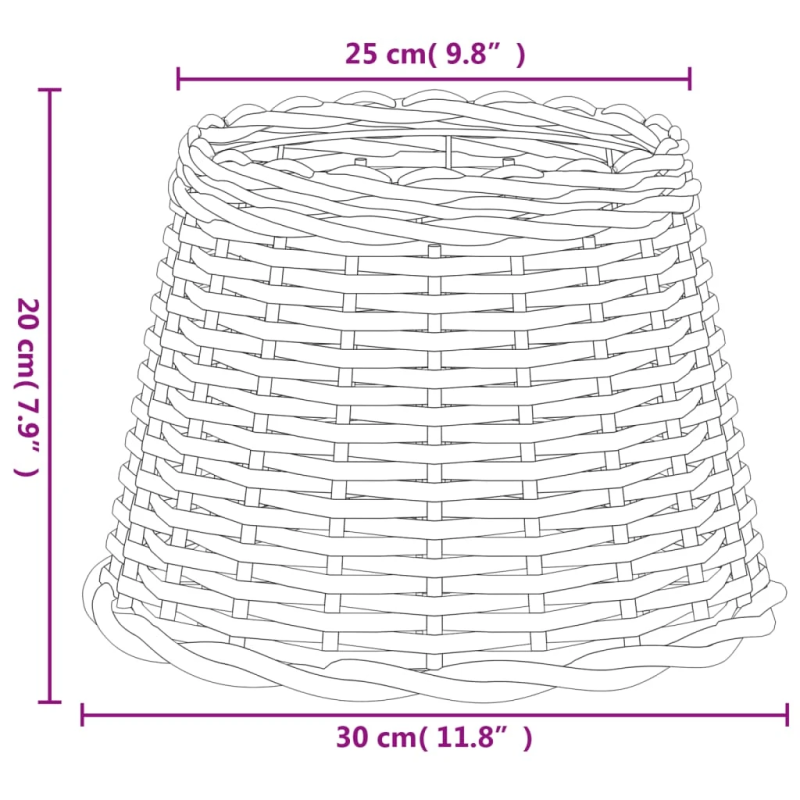 vidaXL lampas abažūrs, brūns, DIA30x20 cm, pīts