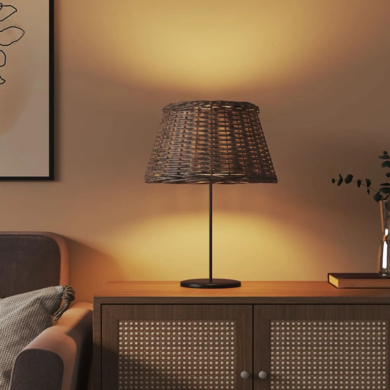 vidaXL lampas abažūrs, brūns, DIA50x30 cm, pīts