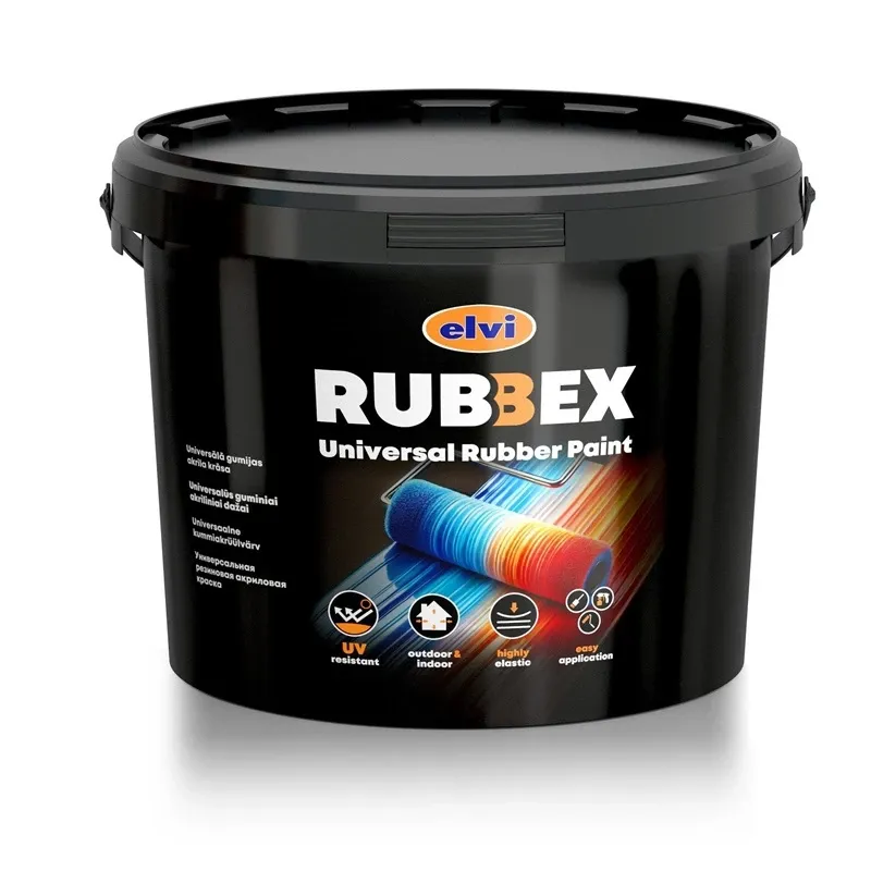 Akrila krāsas uz gumijas bāzes Rubbex, melna, 1.2 kg
