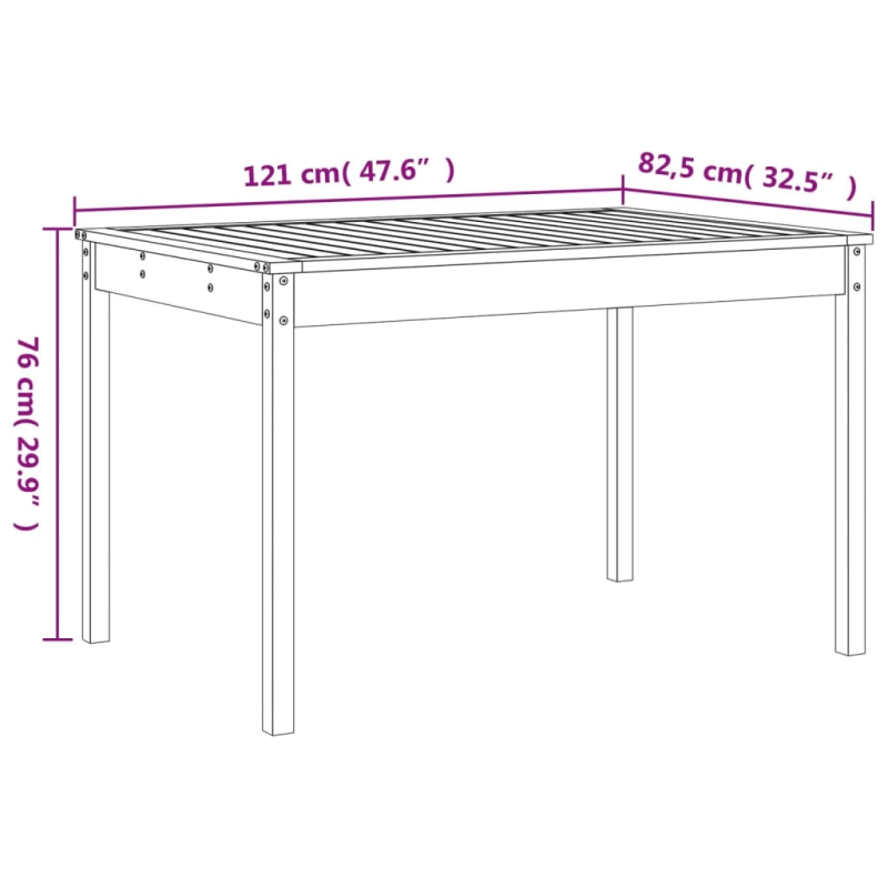 vidaXL 5-daļīgs dārza mēbeļu komplekts, priedes masīvkoks, balts