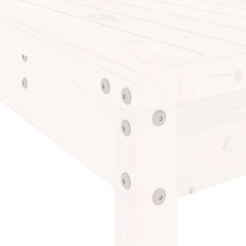 vidaXL 5-daļīgs dārza mēbeļu komplekts, priedes masīvkoks, balts