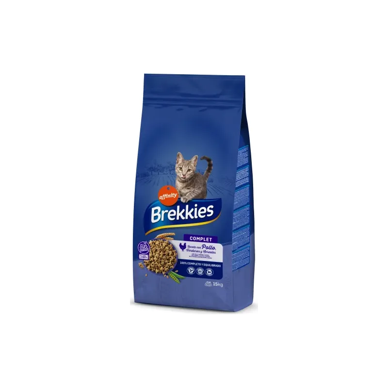 Fasēta barība Brekkies Cat Complet 0,25kg - pilnvērtīga barība kaķiem ar vistu, dārzeņiem un graudaugiem.