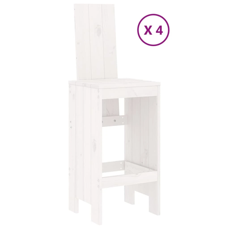 vidaXL 5-daļīgs dārza bāra mēbeļu komplekts, priedes masīvkoks, balts