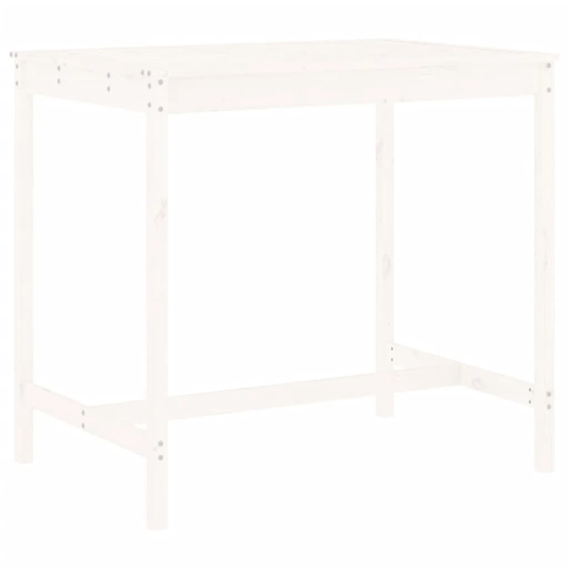 vidaXL 5-daļīgs dārza bāra mēbeļu komplekts, priedes masīvkoks, balts