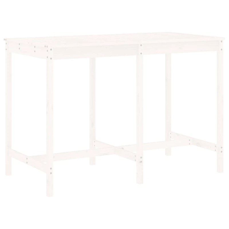 vidaXL 7-daļīgs dārza bāra mēbeļu komplekts, priedes masīvkoks, balts