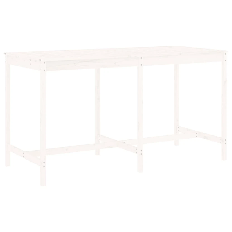 vidaXL 9-daļīgs dārza bāra mēbeļu komplekts, priedes masīvkoks, balts