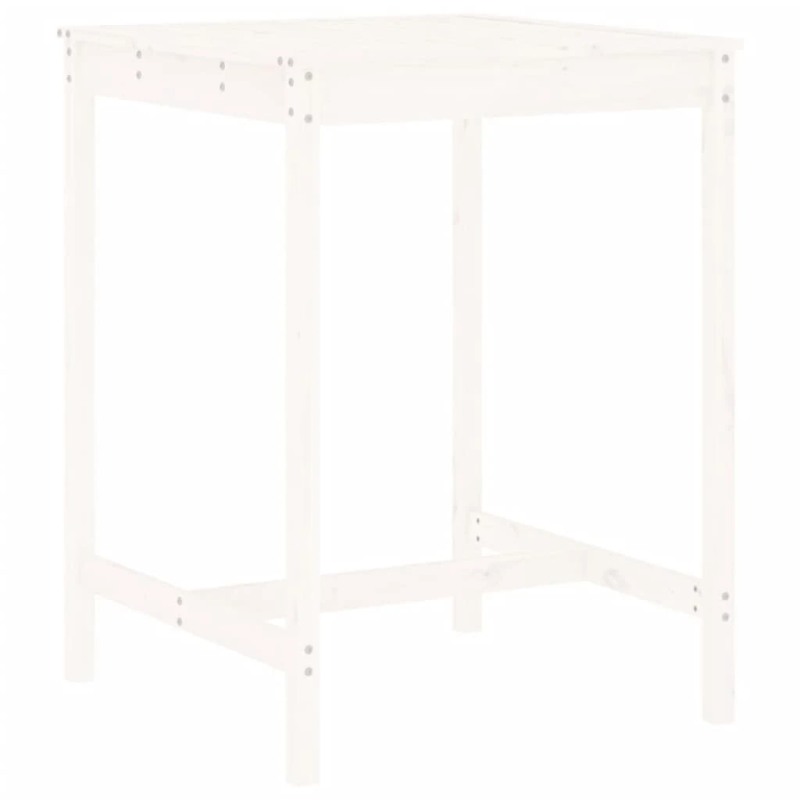 vidaXL 3-daļīgs dārza bāra mēbeļu komplekts, priedes masīvkoks, balts