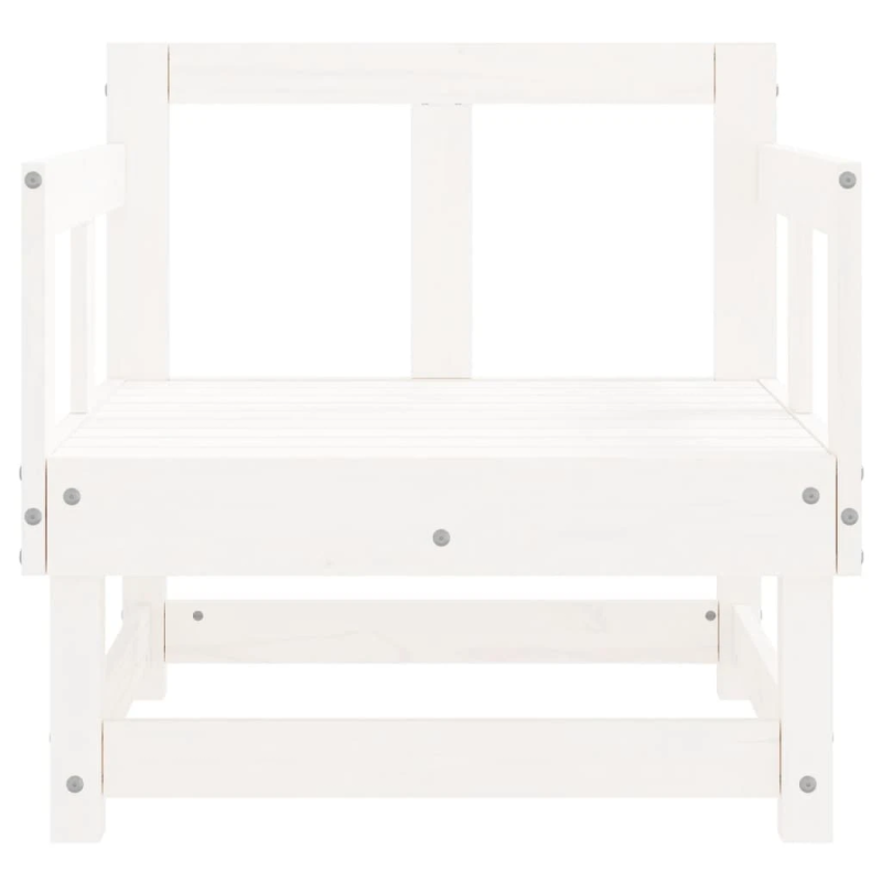 vidaXL dārza krēsli, 2 gab., balti, priedes masīvkoks