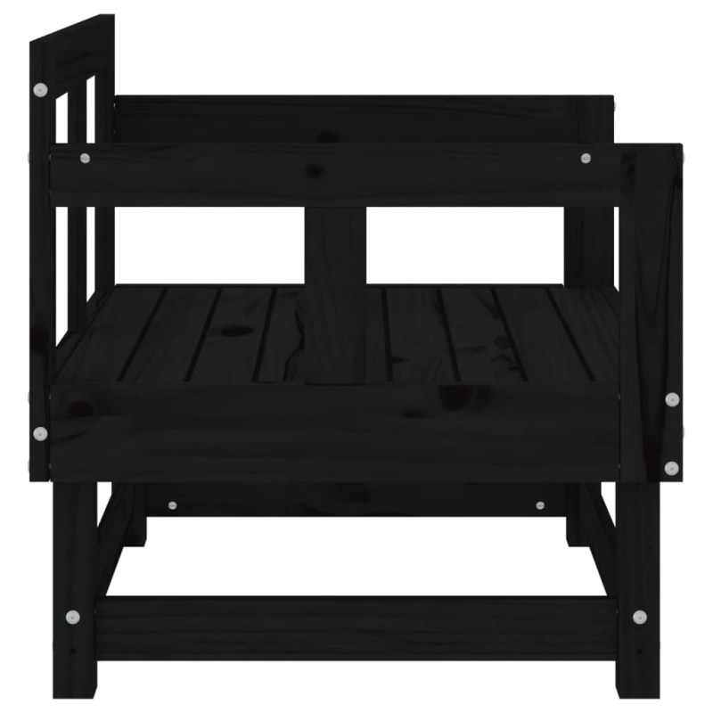 vidaXL dārza krēsli, 2 gab., melni, priedes masīvkoks