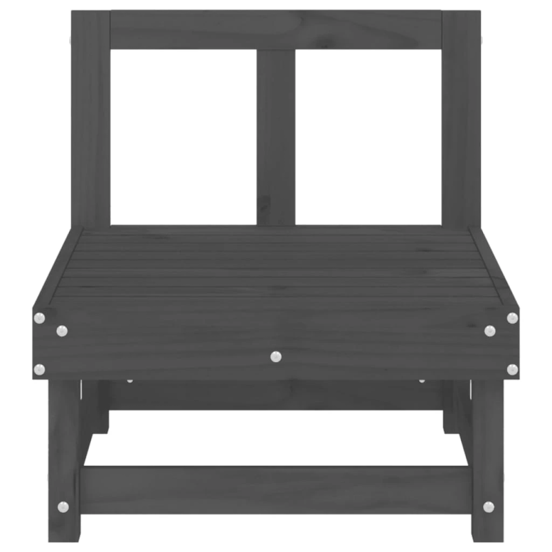 vidaXL vidējie dārza dīvāni, 2 gab., pelēki, priedes masīvkoks