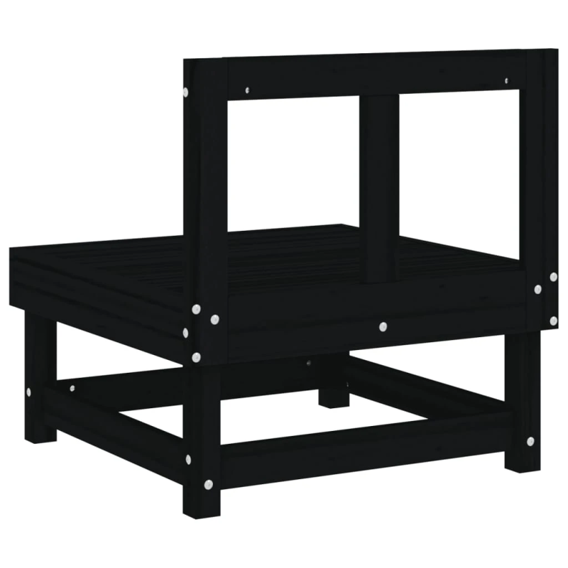 vidaXL vidējie dārza dīvāni, 2 gab., melni, priedes masīvkoks