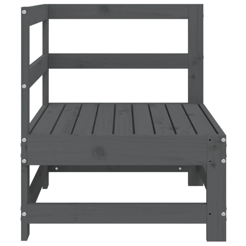 vidaXL dārza stūra dīvāns, pelēks, priedes masīvkoks