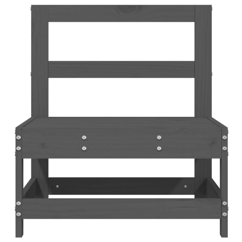 vidaXL vidējais dārza dīvāns, pelēks, priedes masīvkoks