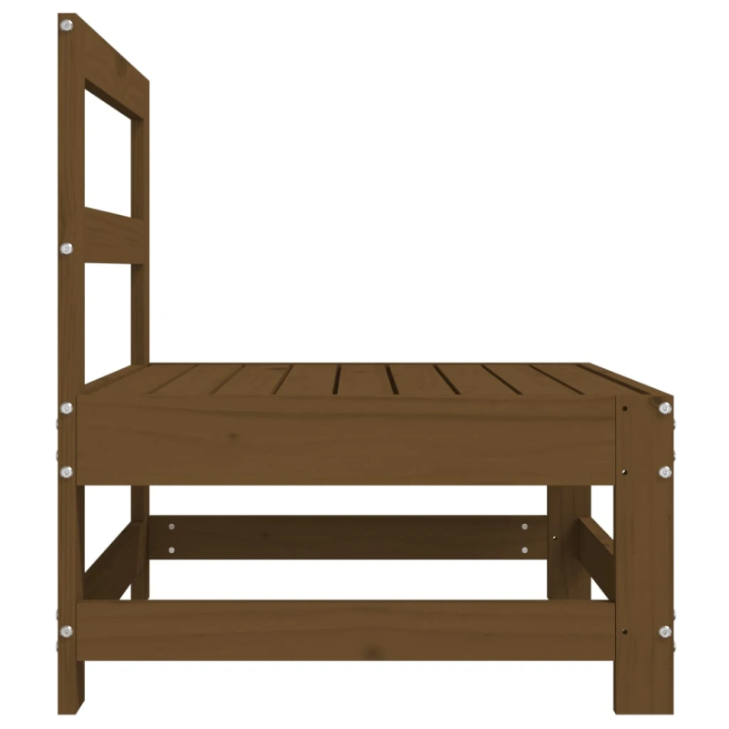 vidaXL vidējais dārza dīvāns, medus brūns, priedes masīvkoks