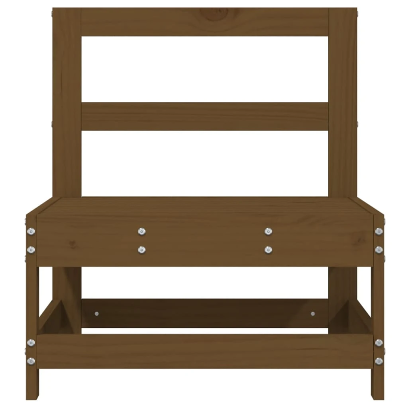 vidaXL vidējais dārza dīvāns, medus brūns, priedes masīvkoks