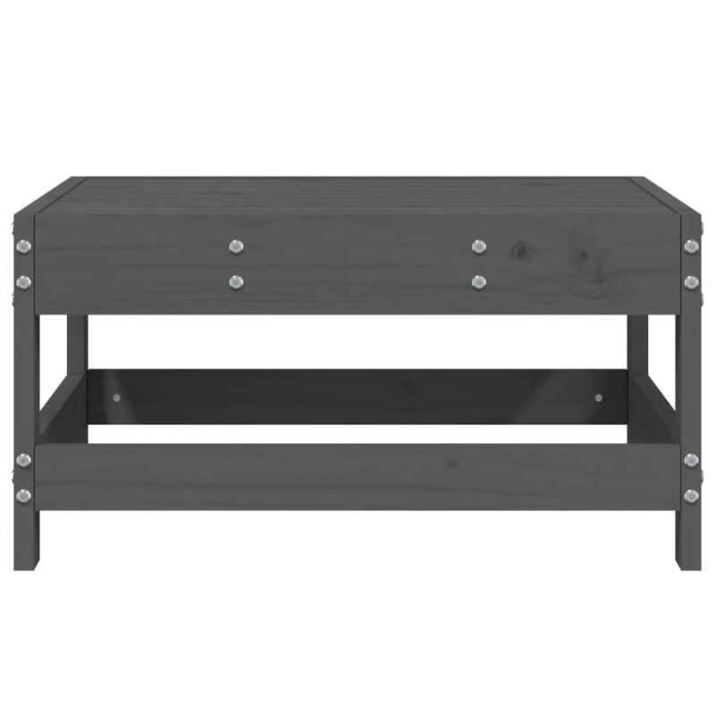 vidaXL dārza kājsoliņš, pelēks, priedes masīvkoks