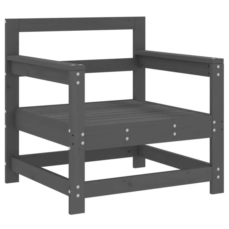 vidaXL dārza krēsli, 2 gab., pelēki, priedes masīvkoks