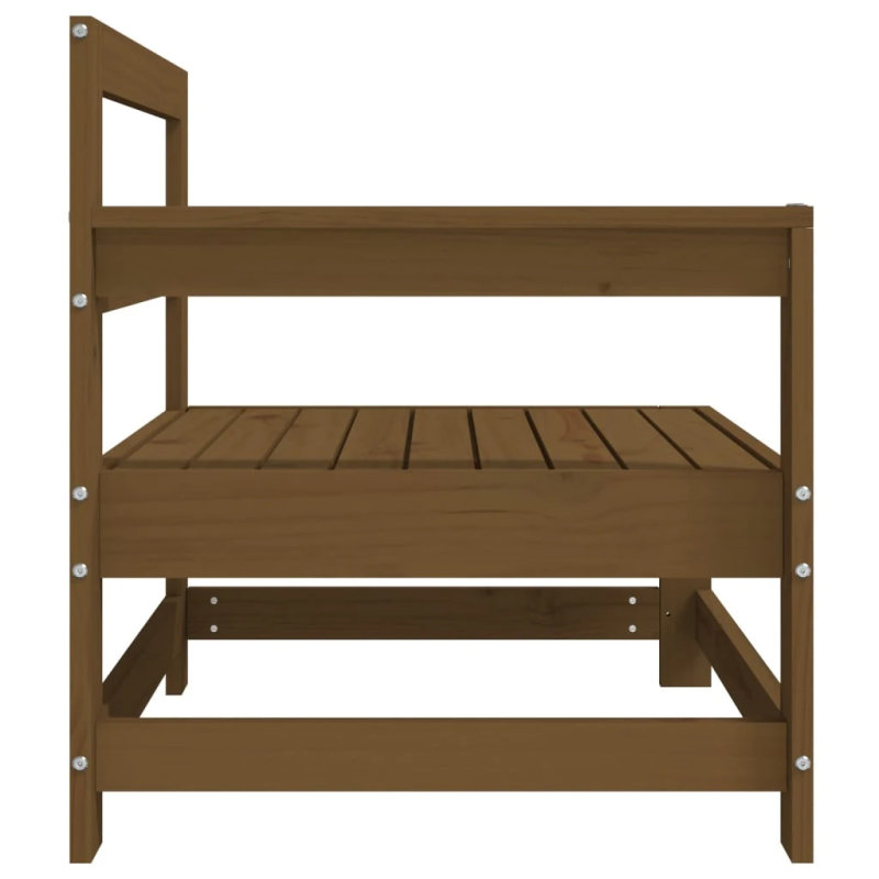 vidaXL stūra dīvāns, medus brūns, priedes masīvkoks