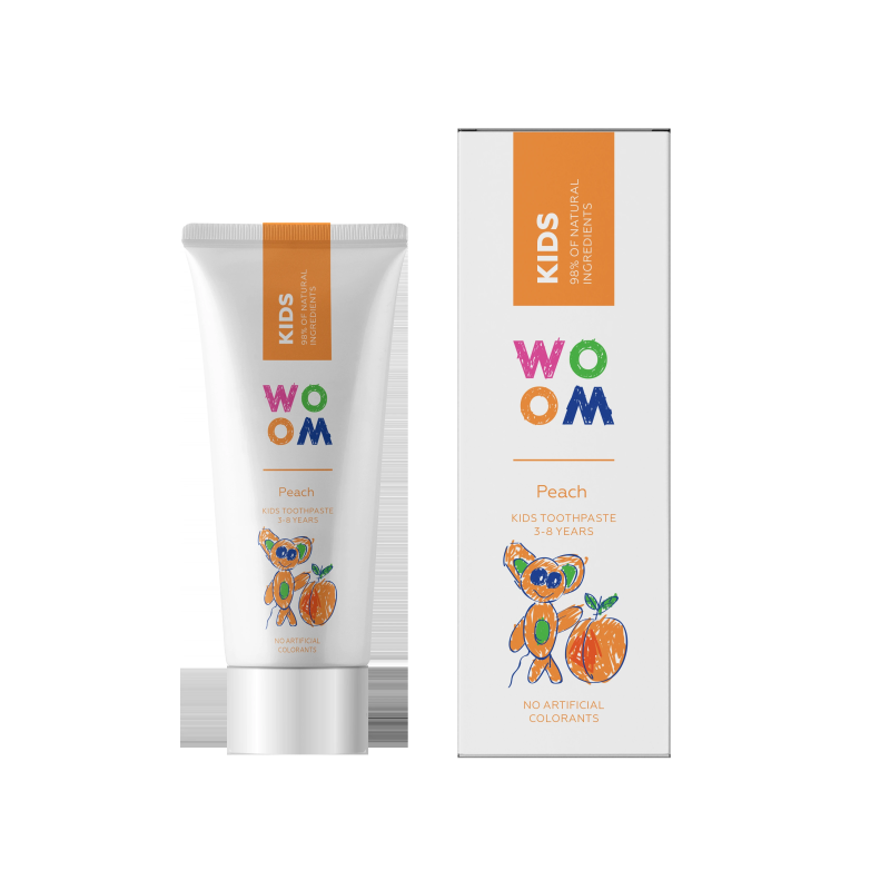 WOOM Kids Peach zobu pasta 3-8g 50ml