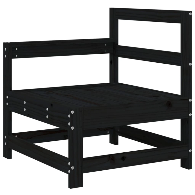 vidaXL dārza stūra dīvāni, 2 gab., melni, priedes masīvkoks