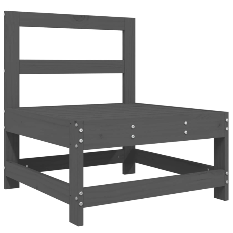 vidaXL vidējie dārza dīvāni, 2 gab., pelēki, priedes masīvkoks