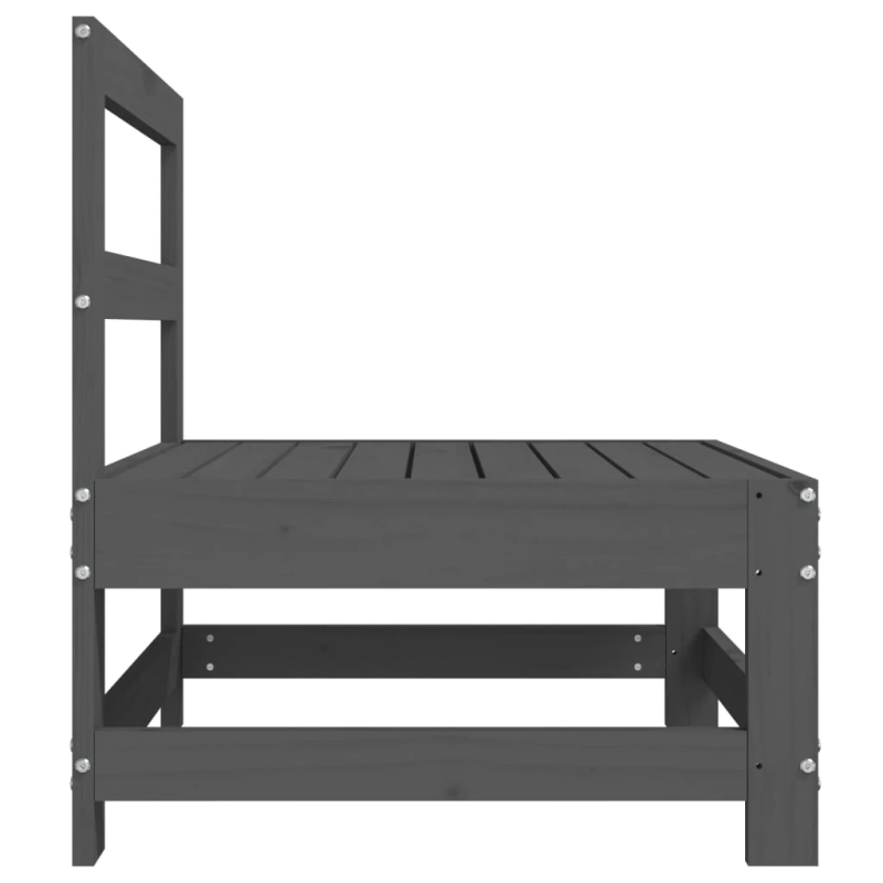 vidaXL vidējie dārza dīvāni, 2 gab., pelēki, priedes masīvkoks