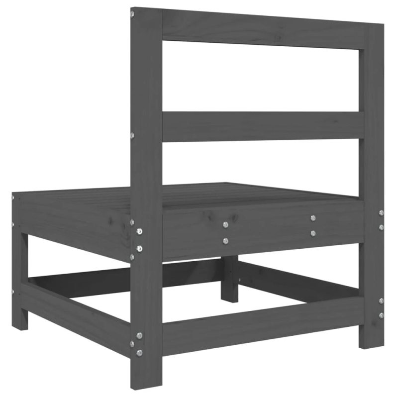 vidaXL vidējie dārza dīvāni, 2 gab., pelēki, priedes masīvkoks