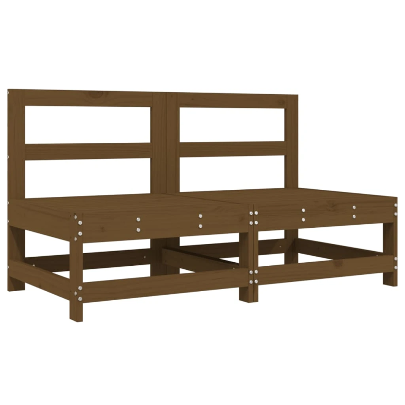 vidaXL vidējie dārza dīvāni, 2 gab., medus brūni, priedes masīvkoks