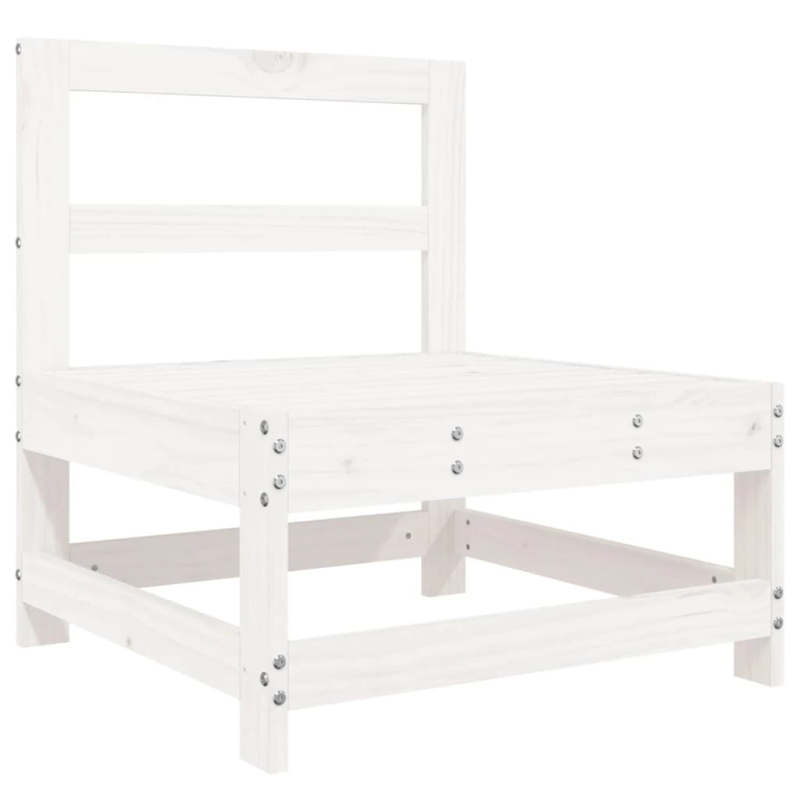 vidaXL 4-daļīgs dārza atpūtas mēbeļu komplekts, balts priedes koks