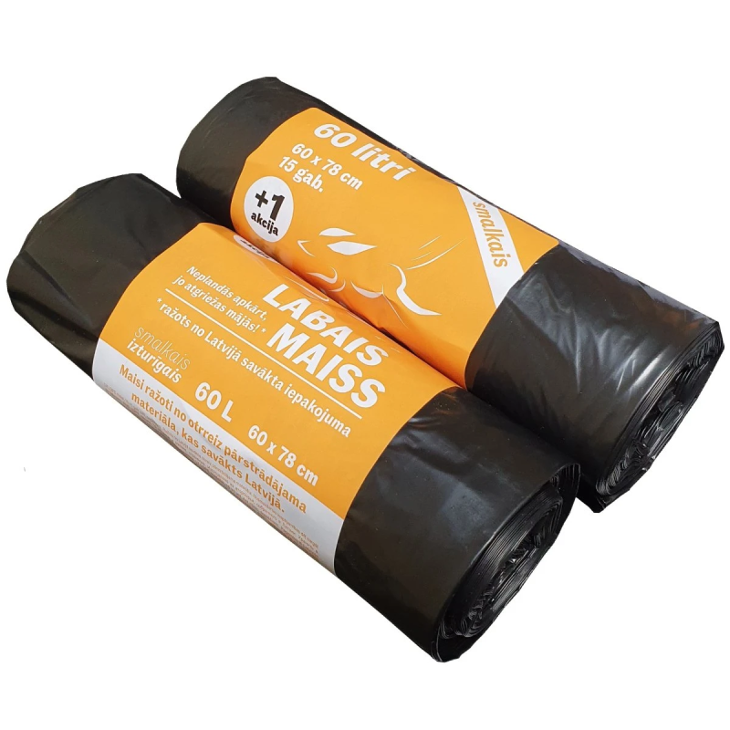 Atkritumu maisi 60L 15+1gb 15mkr ,54,