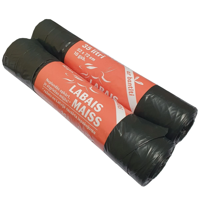 Šiukšlių maišai su virvele 35L 10vnt 33mkr, 45,