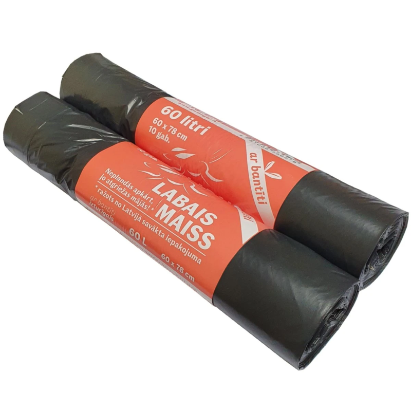 Atkritumu maisi ar auklu 60L 10gb 33mkr ,35,