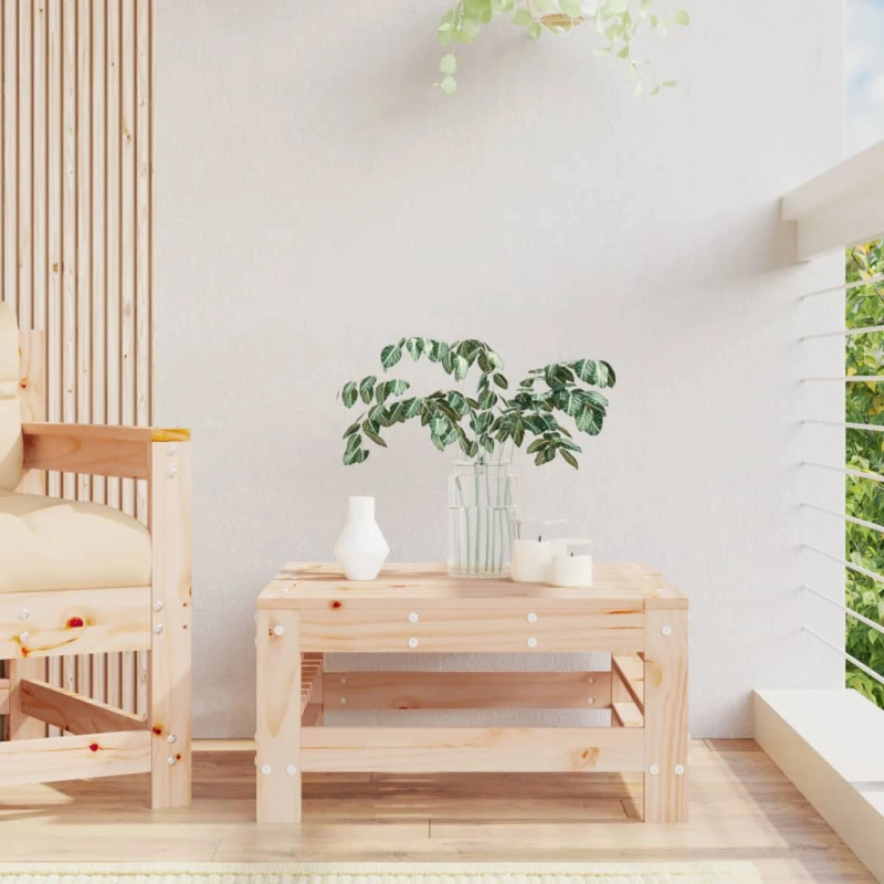 vidaXL dārza kājsoliņš, priedes masīvkoks