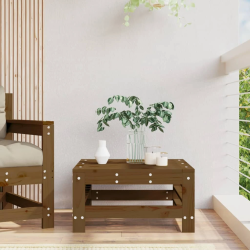 vidaXL dārza kājsoliņš, medus brūns, priedes masīvkoks