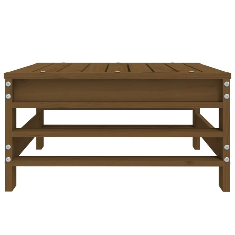 vidaXL dārza kājsoliņš, medus brūns, priedes masīvkoks