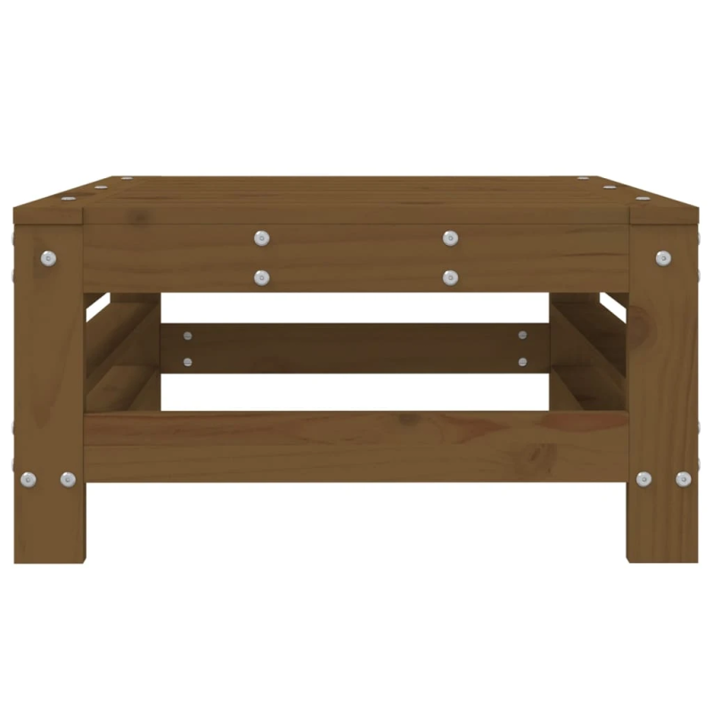 vidaXL dārza kājsoliņš, medus brūns, priedes masīvkoks