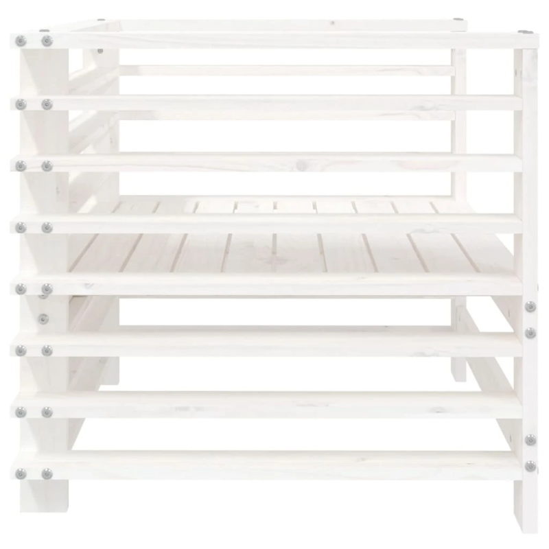 vidaXL dārza krēsli, 2 gab., balti, priedes masīvkoks