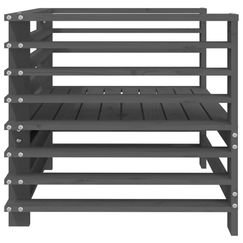 vidaXL dārza krēsli, 2 gab., pelēki, priedes masīvkoks