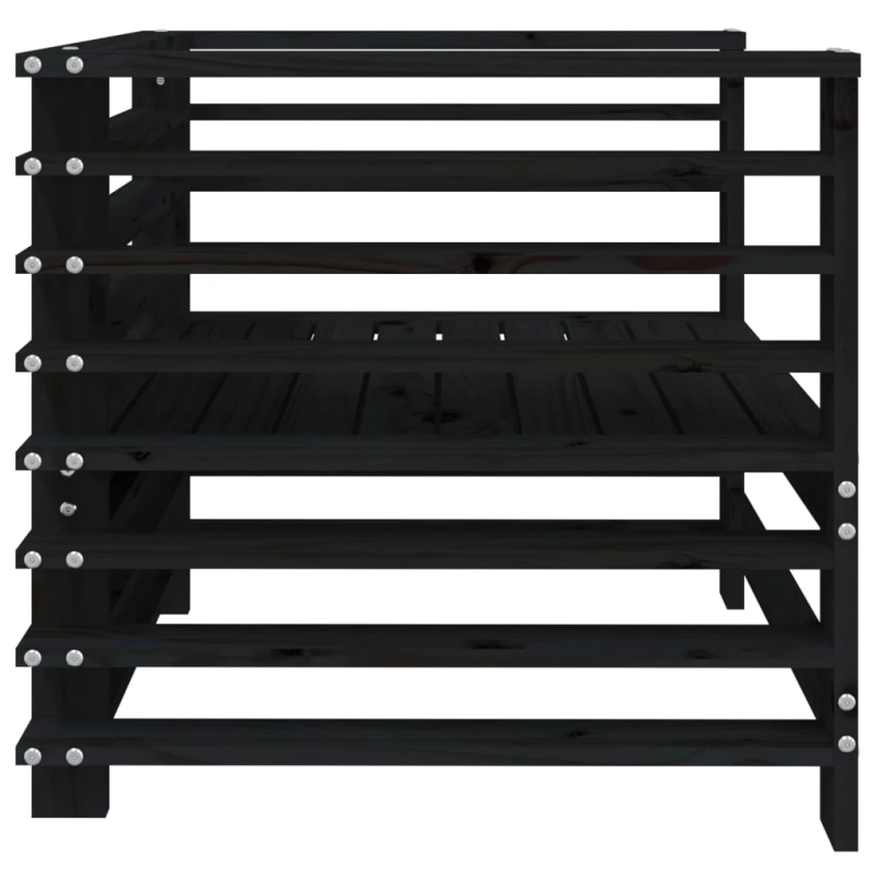 vidaXL dārza krēsli, 2 gab., melni, priedes masīvkoks