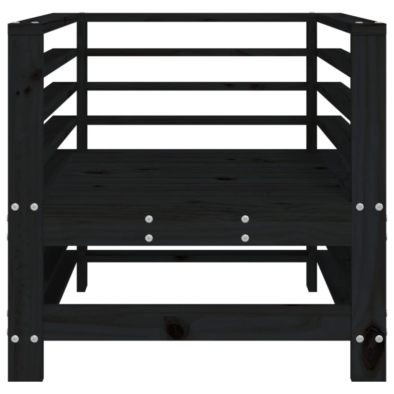 vidaXL dārza krēsli, 2 gab., melni, priedes masīvkoks