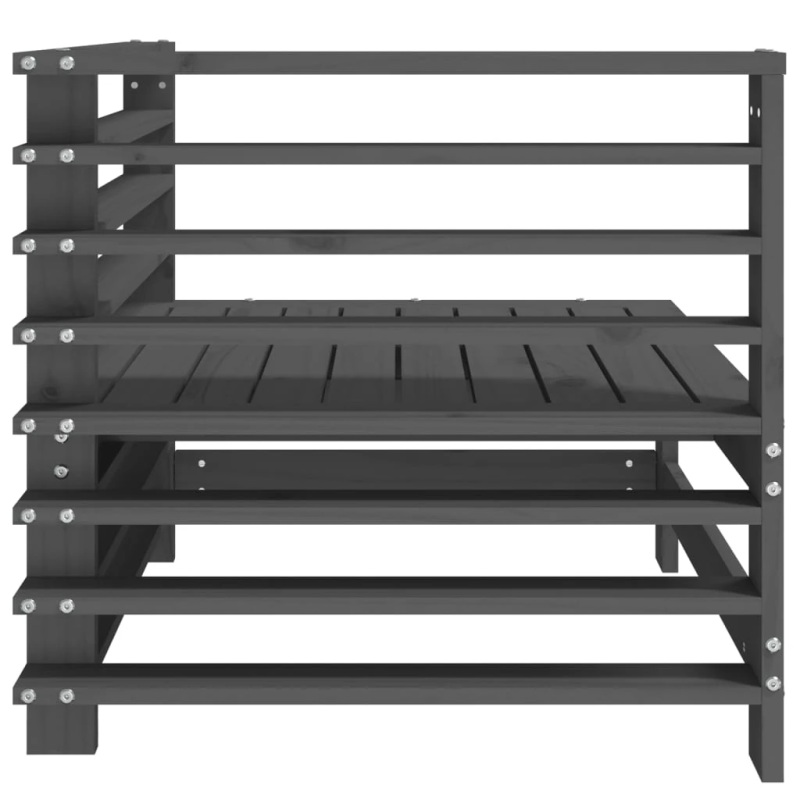 vidaXL dārza stūra dīvāni, 2 gab., pelēki, priedes masīvkoks